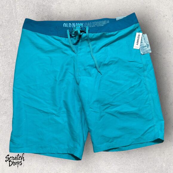 Old Navy Men's Board Shorts Size 80 Blue Swim Trunks Beachwear Summer Apparel - Picture 1 of 4
